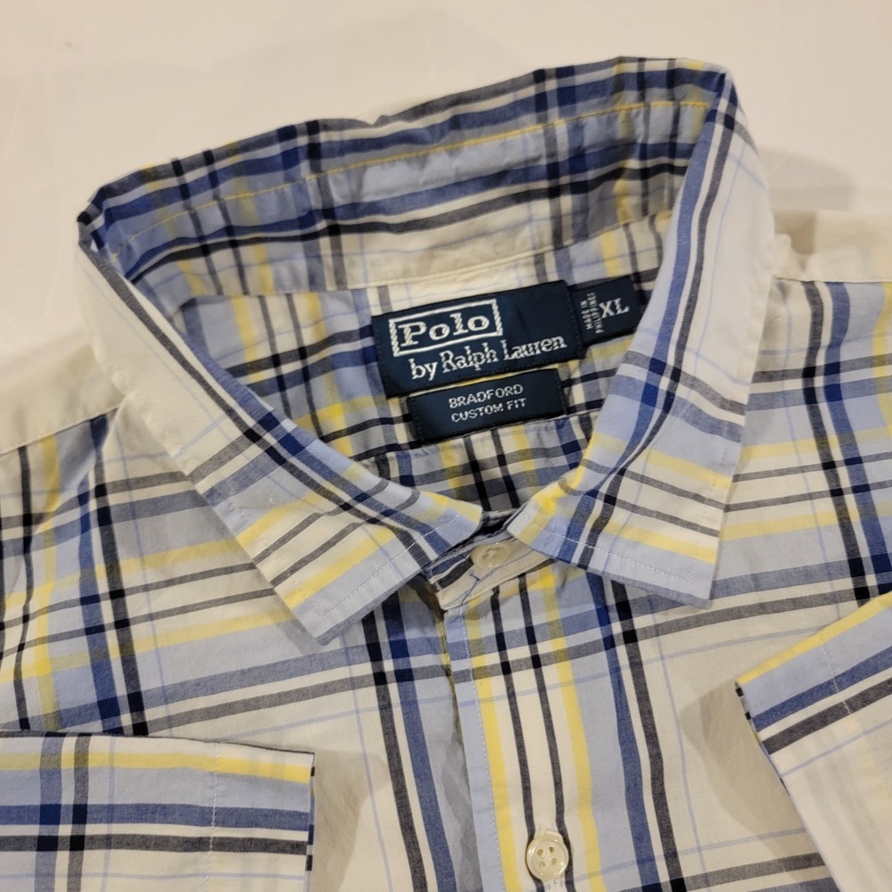 Ralph‎ Lauren Bradford Shirt Mens XL Plaid Multicolor Short Sleeve Classic Fit